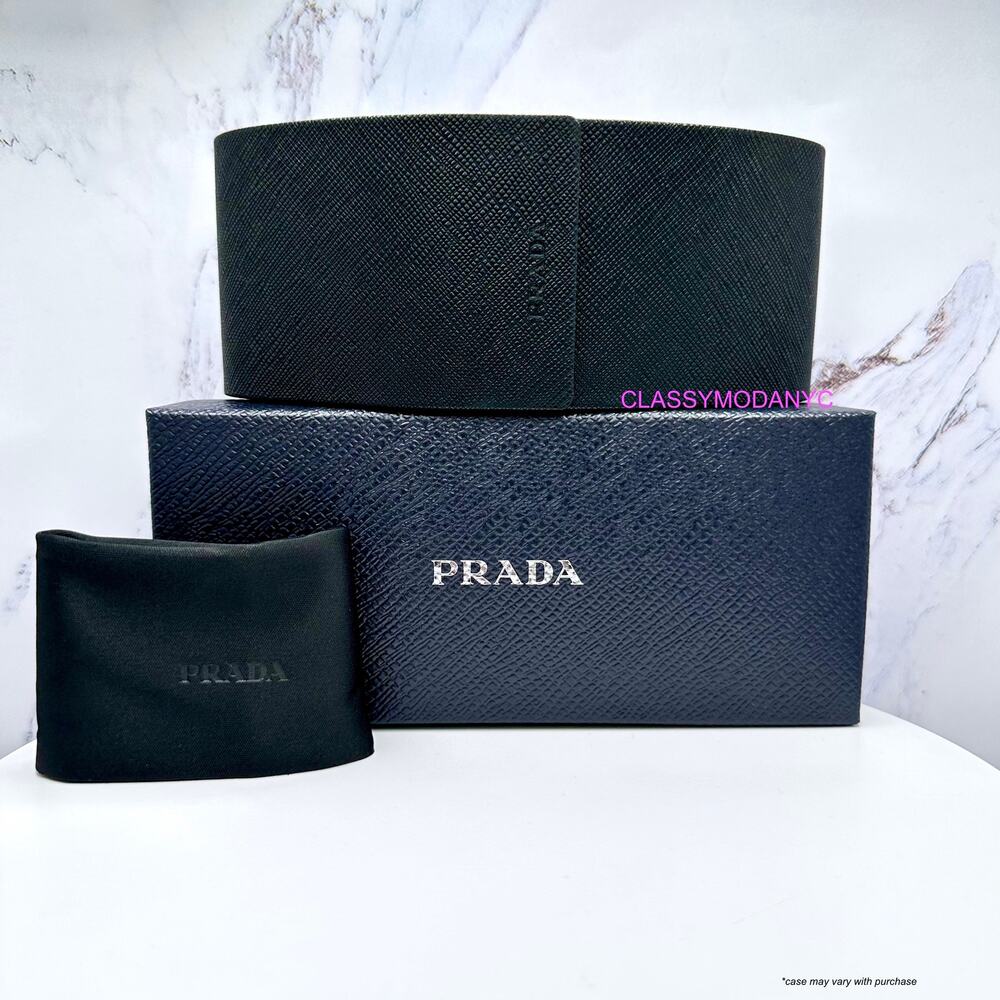 New PRADA Sunglasses PR C04S 16K08Z Black Square Acetate Grey Lens 52-22-145 - Picture 12 of 16